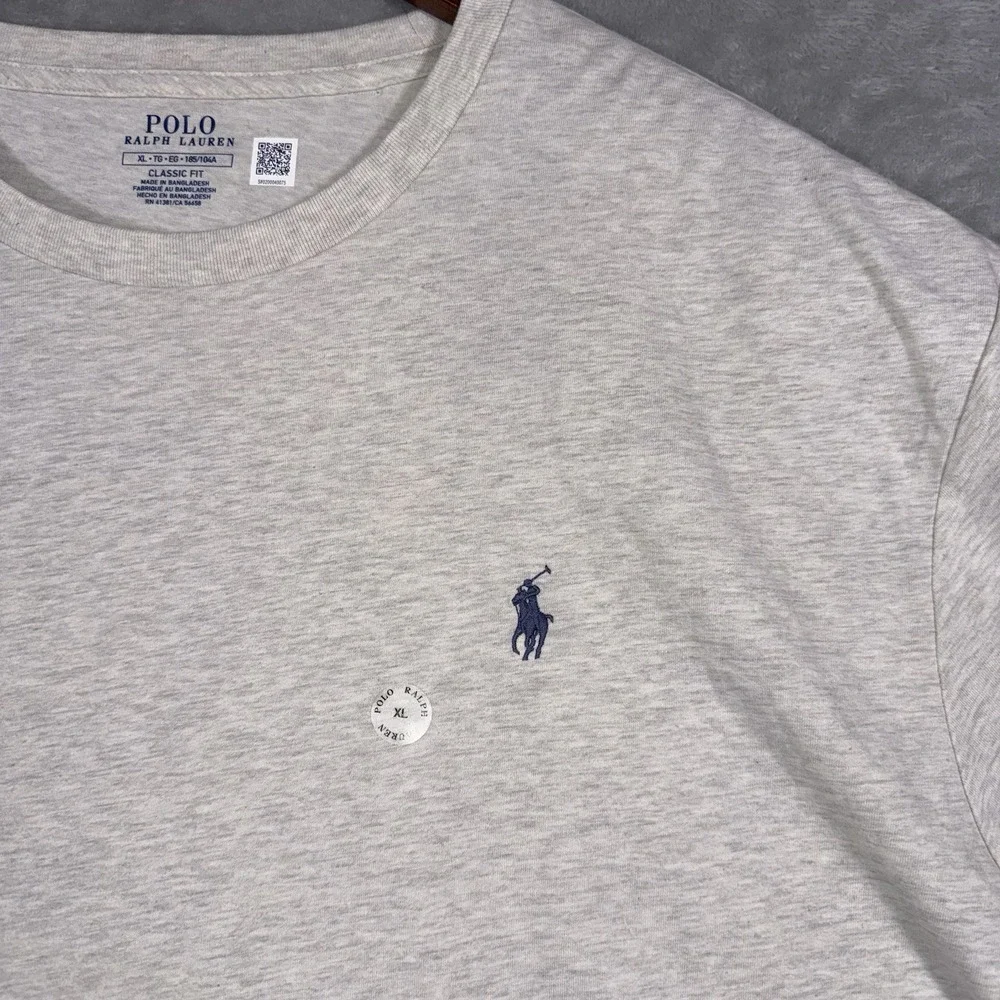 Polo Ralph Lauren T Shirt Mens XL Heather Gray Pony Logo Casual Short Classic